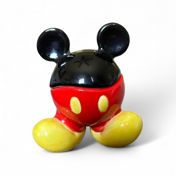 Disney Mickey Mouse Ceramic Salt & Pepper Shaker - Black, Red, Yellow - Picture 1 of 3